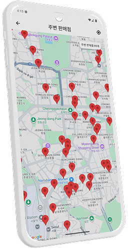 심플로또 앱 화면 - 주변 판매점